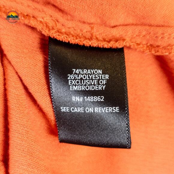 Torrid Blouse Top Orange Crinkle Gauze Embroidered Keyhole Plus Women's Size 2X - Picture 8 of 9